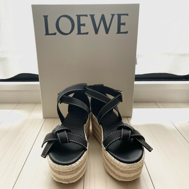 新品/38 LOEWE ロエベ GATE ゲート プラットホーム サンダル-