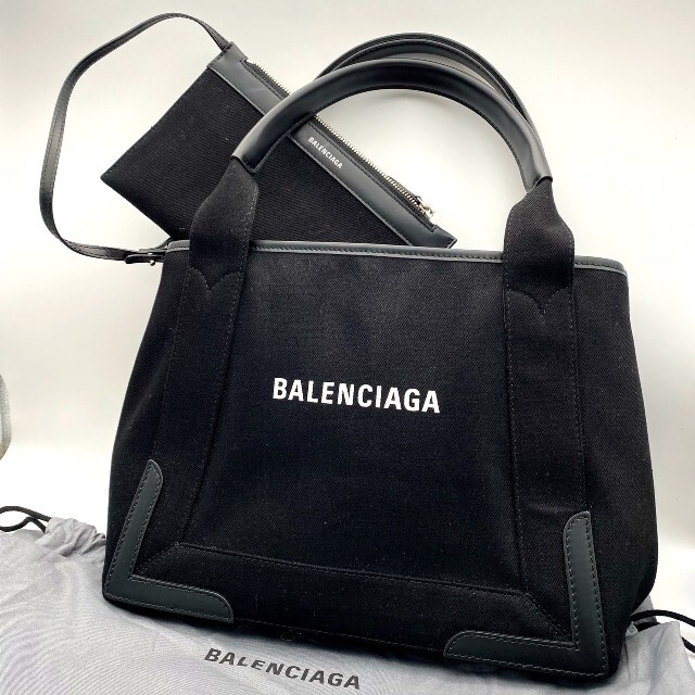 イタリア付属美品✨鑑定済❤BALENCIAGA バレンシアガ ネイビーカバ 2WAYバッグ❤