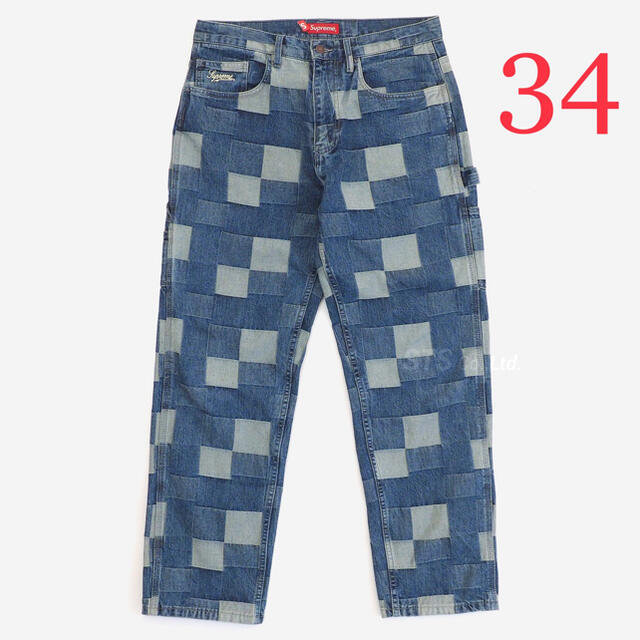 34 supreme patched denim painter pant