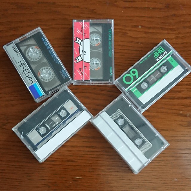 maxell(マクセル)のカセットテープ  5巻  中古 SONY maxell スマホ/家電/カメラのオーディオ機器(その他)の商品写真