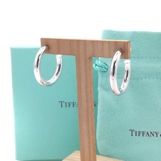 ティファニー(Tiffany & Co.)の極希少 美品 ティファニー ホワイト ゴールド フープ ピアス YY67(ピアス)