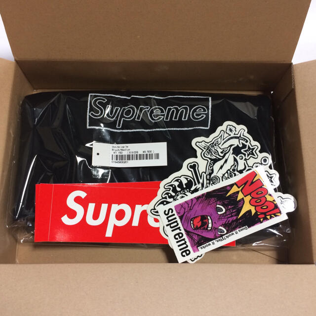 Tシャツ/カットソー(半袖/袖なし)Supreme KAWS Chalk Box Logo Tee Black