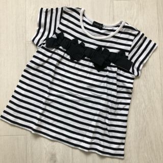 ベベ(BeBe)のBEBE Tシャツ　ボーダー　リボン　110 キッズ　子供服　女の子(Tシャツ/カットソー)