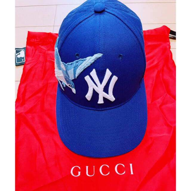 Gucci(グッチ)のGUCCI 帽子 キャップ NY コラボ 青 限定 希少 メンズの帽子(キャップ)の商品写真