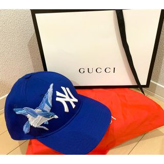 グッチ(Gucci)のGUCCI 帽子 キャップ NY コラボ 青 限定 希少(キャップ)