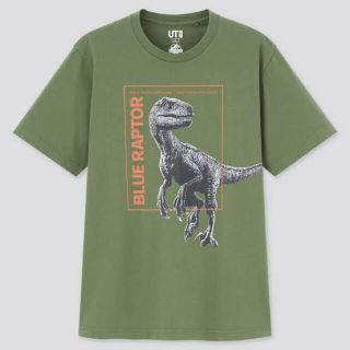 ユニクロ(UNIQLO)の新品激安ジュラシックワールドUTメンズMブルー恐竜半袖春夏秋(Tシャツ/カットソー(半袖/袖なし))