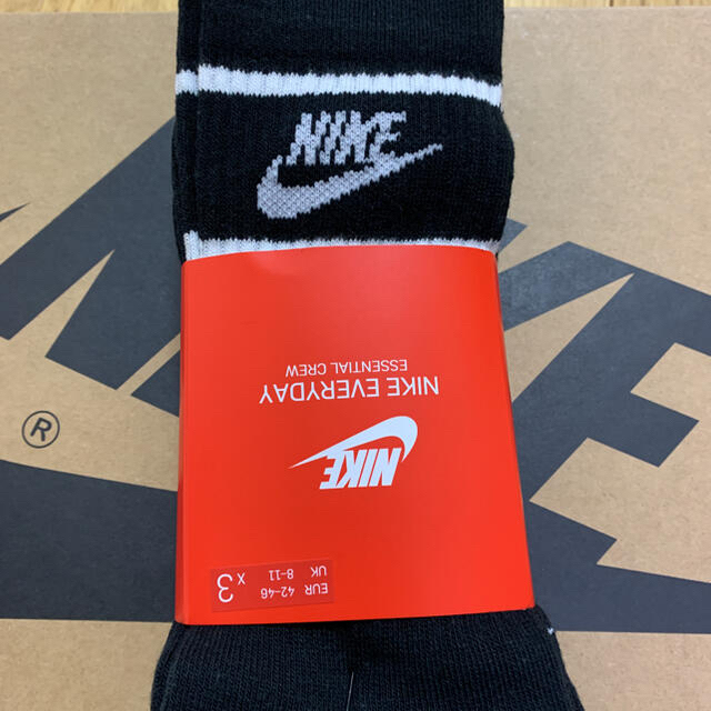 NIKE(ナイキ)の【国内未発売品】NIKE スニーカーソックス 靴下 黒白 ブラック 1足 L メンズのレッグウェア(ソックス)の商品写真