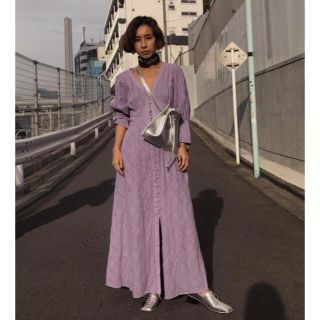 アメリヴィンテージ(Ameri VINTAGE)のMEDI CRUMPLE COTTON LACE DRESS(ロングワンピース/マキシワンピース)