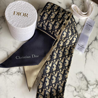 ディオール(Dior)のゆか様専用　新品 Dior ミッツァ　スカーフ　オブリーク　ネイビー　(バンダナ/スカーフ)