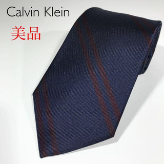 カルバンクライン(Calvin Klein)の【K.S様】美品 カルバンクライン 日本製 シルク ネクタイ ダブルストライプ(ネクタイ)