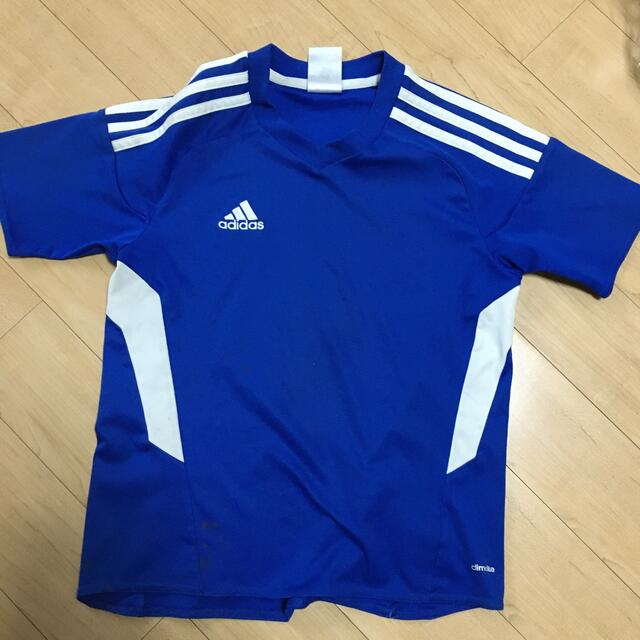 adidas(アディダス)のadidas アディダス 130cm 半袖Tシャツ 練習着 遊び着 青 サッカー キッズ/ベビー/マタニティのキッズ服男の子用(90cm~)(Tシャツ/カットソー)の商品写真