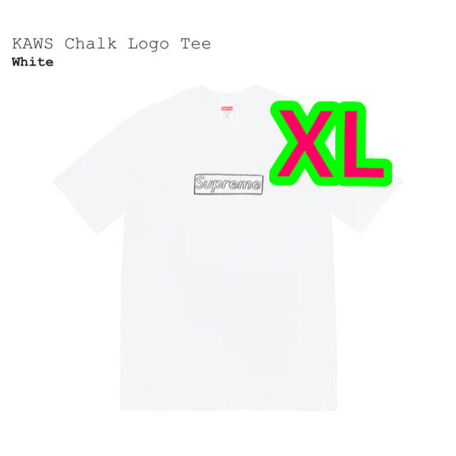 Supreme KAWS Chalk Logo Tee White XLサイズ