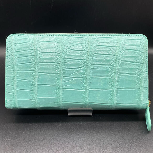 本物保証・一枚革】 ◇シャムワニ クロコダイル 長財布 ミント M
