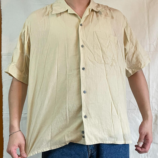 90s  開襟シャツ　オープンカラーシャツ 半袖シャツ