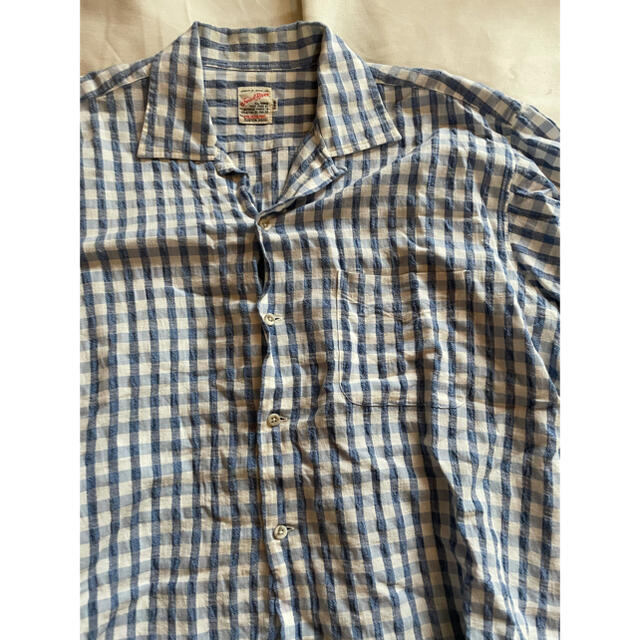 90s コットン　開襟　cotton ゆったり　無印　半袖シャツ チェックシャツ 1