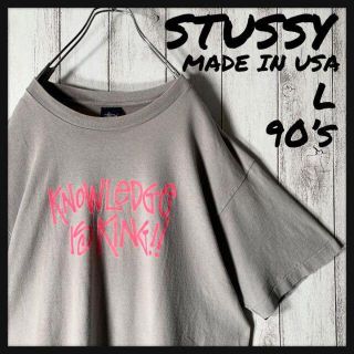 ステューシー(STUSSY)の【USA製 L 90s】ステューシー 両面ロゴ シャドーマン Tシャツ.(Tシャツ/カットソー(半袖/袖なし))