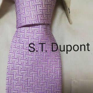 エステーデュポン(S.T. Dupont)の美品★S.T. Dupontデュポン★美しい小紋柄高級シルクネクタイ★特価◎(ネクタイ)