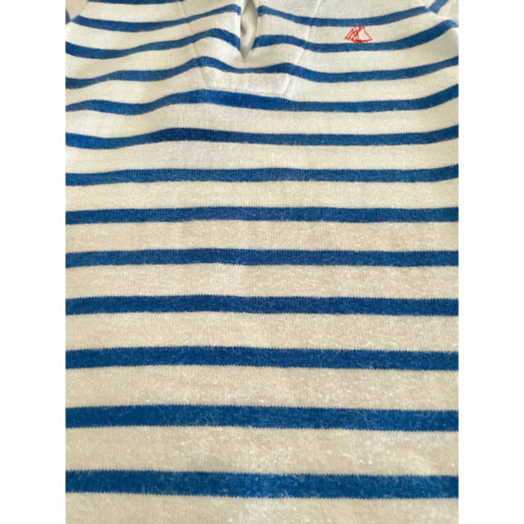 PETIT BATEAU(プチバトー)のPETIT BATEAU セーラーカラー半袖ロンパース  キッズ/ベビー/マタニティのベビー服(~85cm)(ロンパース)の商品写真