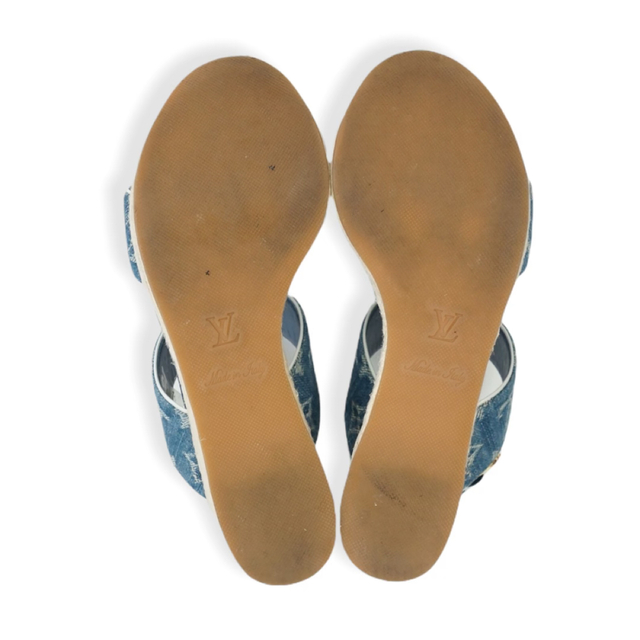 LOUIS VUITTON(ルイヴィトン)のヴィトン　サンダル　デニム　モノグラム　37 レディースの靴/シューズ(サンダル)の商品写真