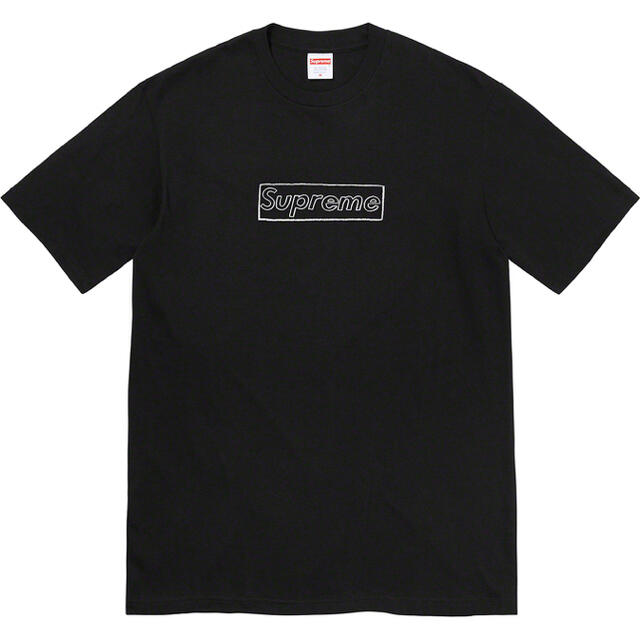 Supreme KAWS Chalk Logo Tee L Black 黒