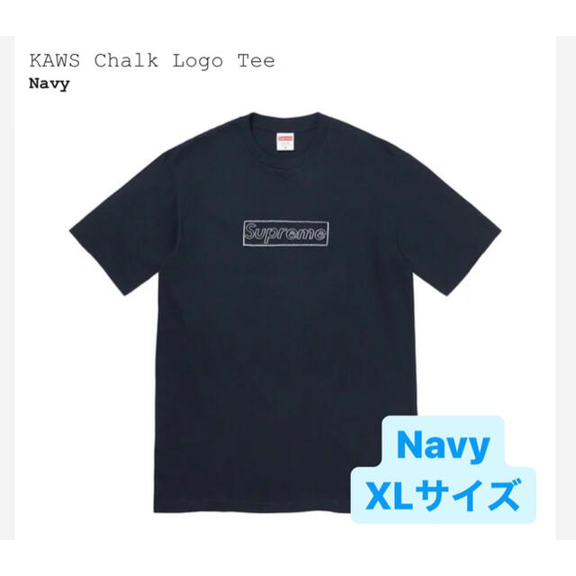 Supreme KAWS Chalk Logo Tee XLサイズ Navy