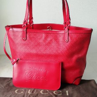 グッチ(Gucci)の【未使用に近い　正規品】グッチ　トートバッグ　レザー　ディアマンテ(トートバッグ)