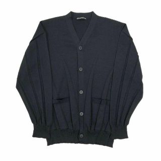 イッセイミヤケ ロングニットカーディガン  黒 ＭサイズISSEY MIYAKE