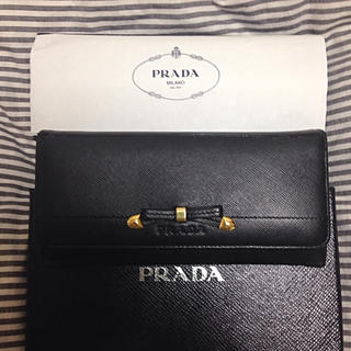 プラダ(PRADA)のプラダサフィアーノ長財布ブラック(財布)