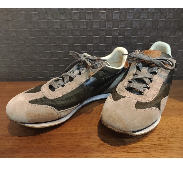 DIADORA HERITAGEハイカットスニーカーベルクロブラック黒25.5