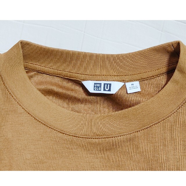 UNIQLO(ユニクロ)のエアリズムコットンオーバーサイズTシャツ マスタード 2020 Mサイズ メンズ メンズのトップス(Tシャツ/カットソー(半袖/袖なし))の商品写真