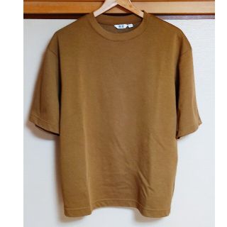 ユニクロ(UNIQLO)のエアリズムコットンオーバーサイズTシャツ マスタード 2020 Mサイズ メンズ(Tシャツ/カットソー(半袖/袖なし))