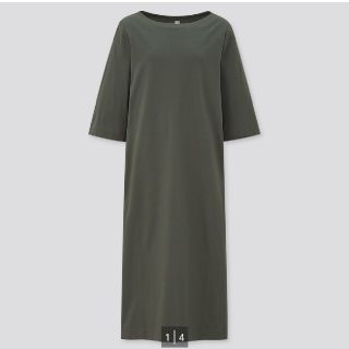 ユニクロ(UNIQLO)のマーセライズコットンボートネックワンピース(ロングワンピース/マキシワンピース)