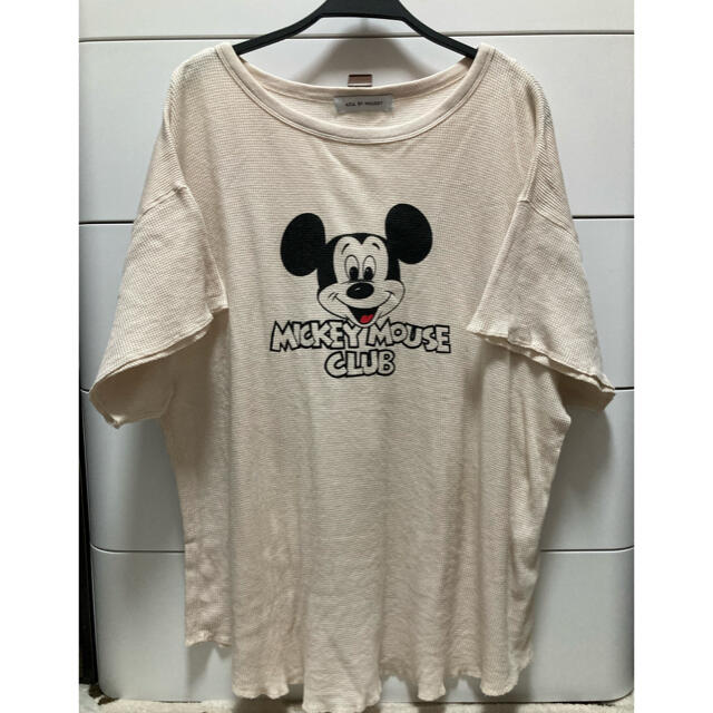 AZUL by moussy(アズールバイマウジー)のAZULミッキー ワッフルTシャツ レディースのトップス(Tシャツ(半袖/袖なし))の商品写真