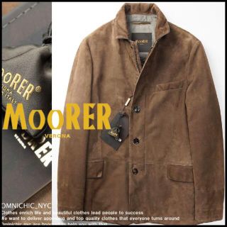 ブルネロクチネリ(BRUNELLO CUCINELLI)の新品MOORERムーレーラムレザースエードテーラードブルゾンダウンジャケット48(ダウンジャケット)