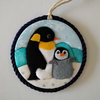 ハンドメイド　ミニ壁掛け　ペンギン🐧(その他)