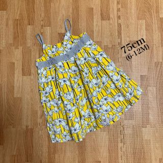 オールドネイビー(Old Navy)のワンピース　75cm／イエロー花柄(ワンピース)