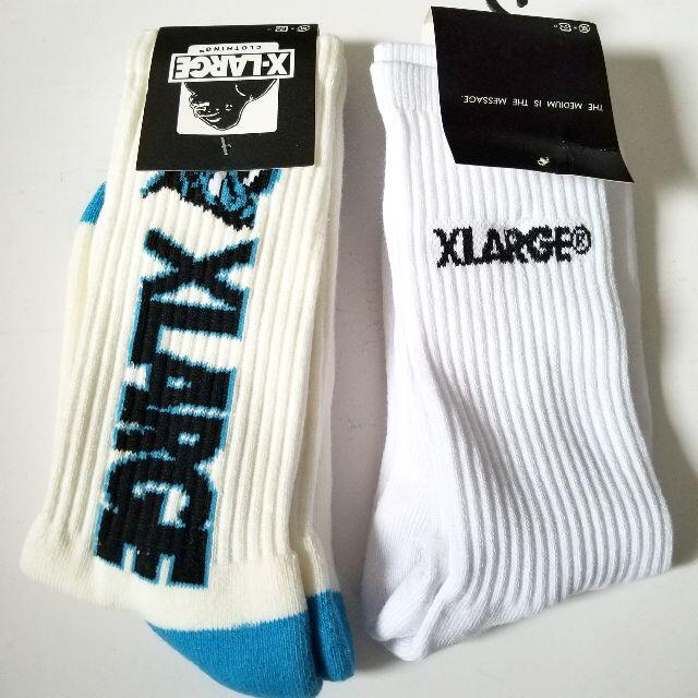 XLARGE(エクストララージ)の新品未使用　エクストララージ　ソックス　メンズ　2足　白色セット メンズのレッグウェア(ソックス)の商品写真