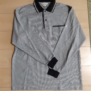 Black&White ゴルフ　長袖　ポロシャツ　黒　グレー　 XLサイズ(ウエア)