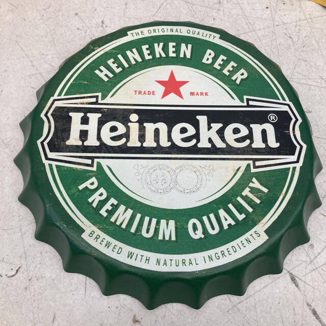 heineken ハイネケン ビール 王冠型 ティンプレート 看板サインプレート