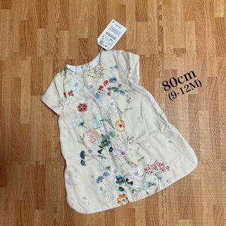 ザラ(ZARA)のワンピース　80cm／ピンクベージュ(ワンピース)