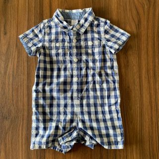 ベビーギャップ(babyGAP)のbabyGAP ギンガムチェック 半袖ロンパース(ロンパース)