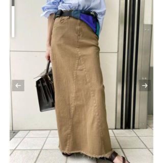 アパルトモンドゥーズィエムクラス(L'Appartement DEUXIEME CLASSE)のGOOD GRIEF A Line Fringe Hem Skirt 36(ロングスカート)