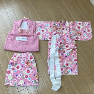 七五三　3点セット　3歳　女の子　ピンク(和服/着物)