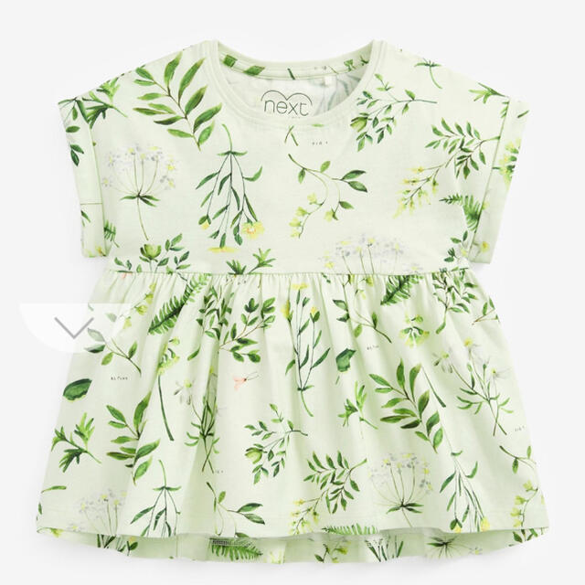 NEXT(ネクスト)の新品　next　ボタニカル　Tシャツ　グリーン　110　植物  キッズ/ベビー/マタニティのキッズ服女の子用(90cm~)(Tシャツ/カットソー)の商品写真