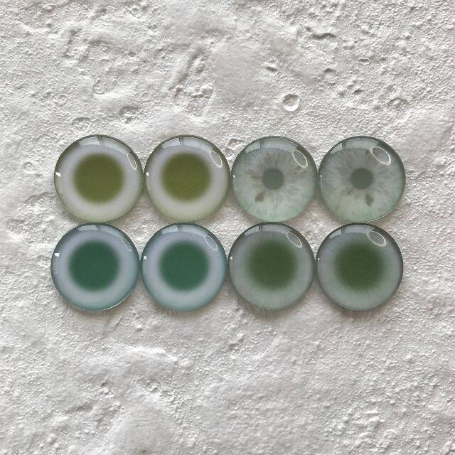【Green/4ペア】ネオブライス　ガラスアイチップ　パール