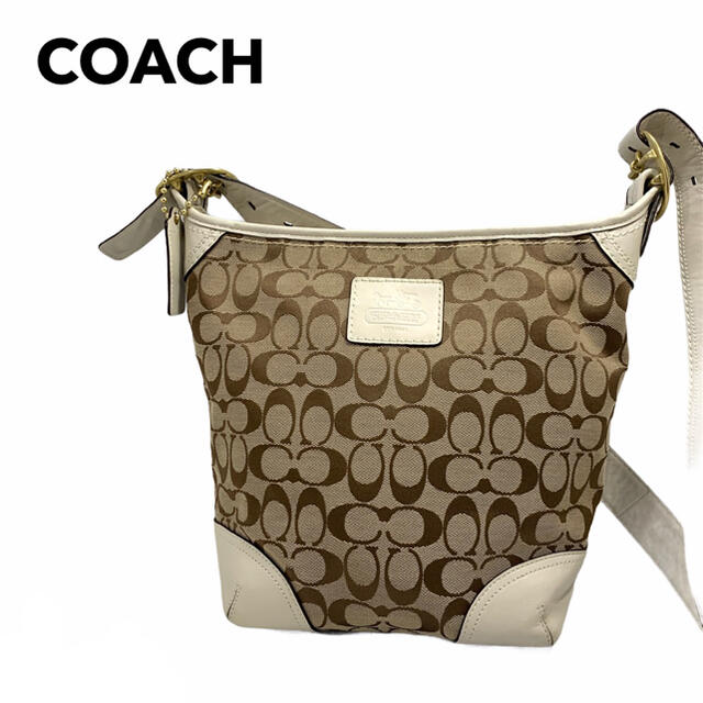 COACH コーチ ショルダーバッグ シグネチャー　レザー×キャンバス