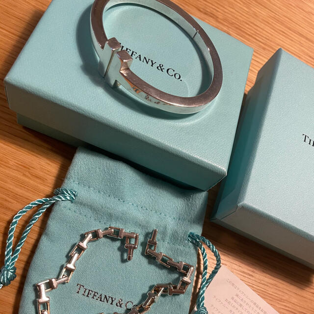 【美品】TIFFANY Tスクエア ブレスレット　Lサイズ