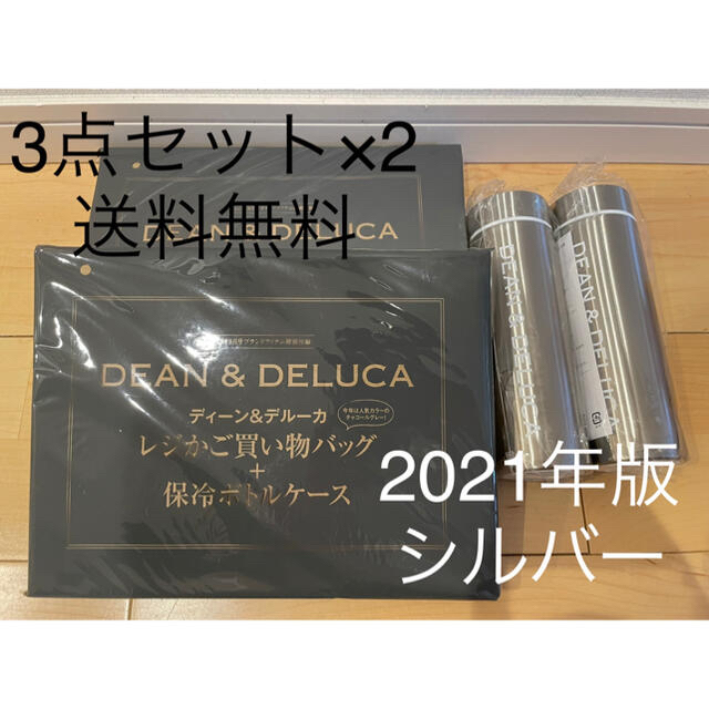 DEAN & DELUCA(ディーンアンドデルーカ)の【シルバー】GLOW 2021年8月号　バッグ＆ボトルケース＆ボトルの3点セット インテリア/住まい/日用品のキッチン/食器(タンブラー)の商品写真