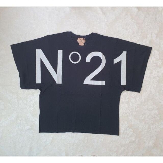 上等な N°21 - コットンTシャツ　ブラック44サイズ ビッグロゴ 【新品・未使用】N°21 Tシャツ(半袖/袖なし)