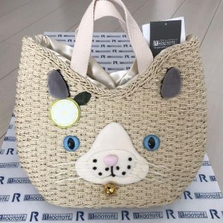 ルートート(ROOTOTE)の【新品】ルートート☆ネコ　カゴトート(かごバッグ/ストローバッグ)